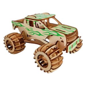 🚙 Mașină Off-Road 3D din Lemn – Puzzle Creativ (102 Piese)