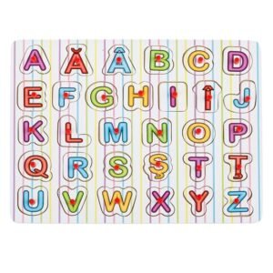 Puzzle educativ din lemn cu litere (A-Z)