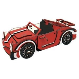 🚗 Puzzle 3D din Lemn – Mașină Sport Retro „Chariot of Fire” (54 piese)