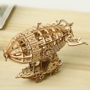 Puzzle 3D din Lemn – Dirijabil Mecanic MPT020 – Model DIY pentru Adulți și Tineri 14+