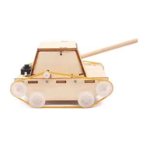 Kit Tanc DIY din Lemn – Set Educațional STEM cu Motor și Șenile