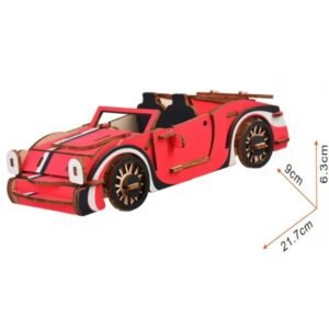 🚗 Puzzle 3D din Lemn – Mașină Sport Retro „Chariot of Fire” (54 piese)