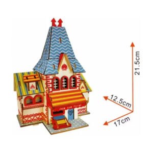 🏠 Set de Construcție 3D – Căsuță Colorată din Lemn (59 piese)