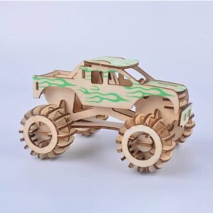 🚙 Mașină Off-Road 3D din Lemn – Puzzle Creativ (102 Piese)