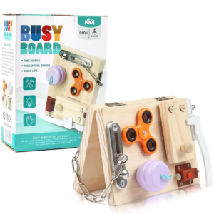 Jucărie Montessori Busy Board – Motricitate și explorare