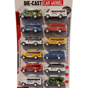 Set mașinuțe metalice Die-Cast – 12 bucăți, Pull Back 🚗